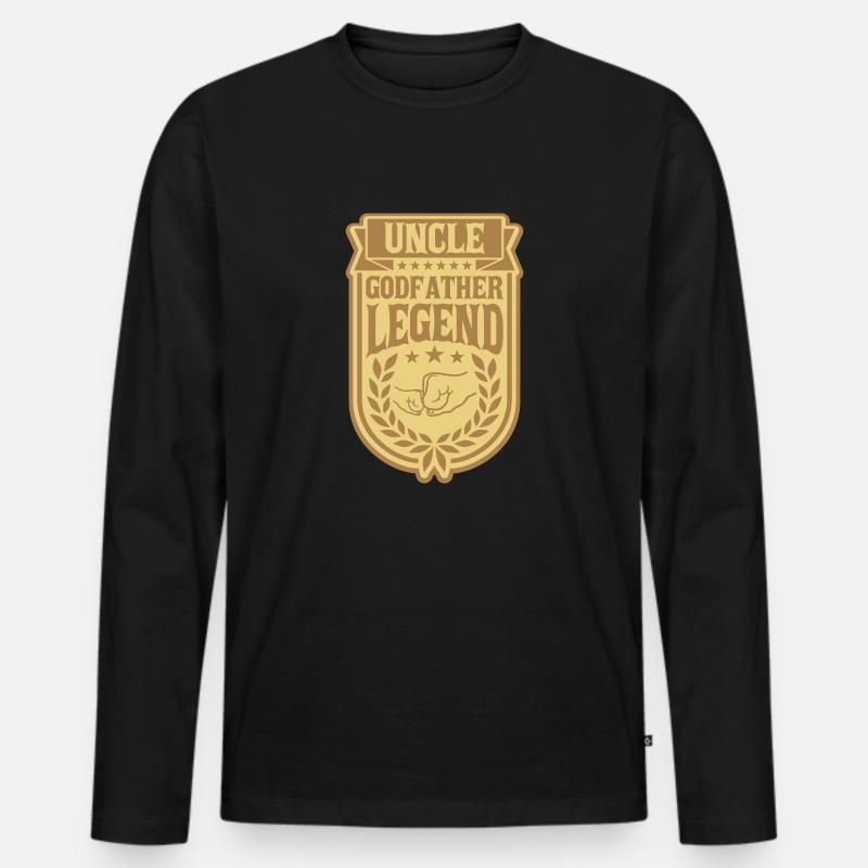 Uncle Godfather Legend Zitat - Männer Premium Bio Langarmshirt - Schwarz