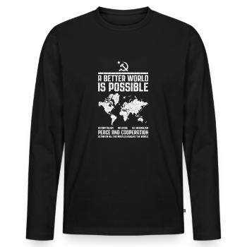 Communist internationalism - Men's Premium Organic Long Sleeve Shirt - black - Front - Nico (187cm)