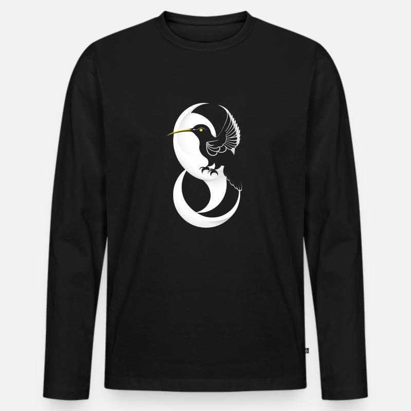 Kolibri - Männer Premium Bio Langarmshirt - Schwarz