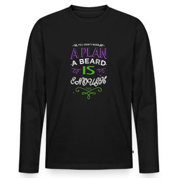 Chubby Bear Coach Beard Beard Fear Harden Gift - T-shirt manches longues Premium bio Homme - noir - Devant - Nico (187cm)
