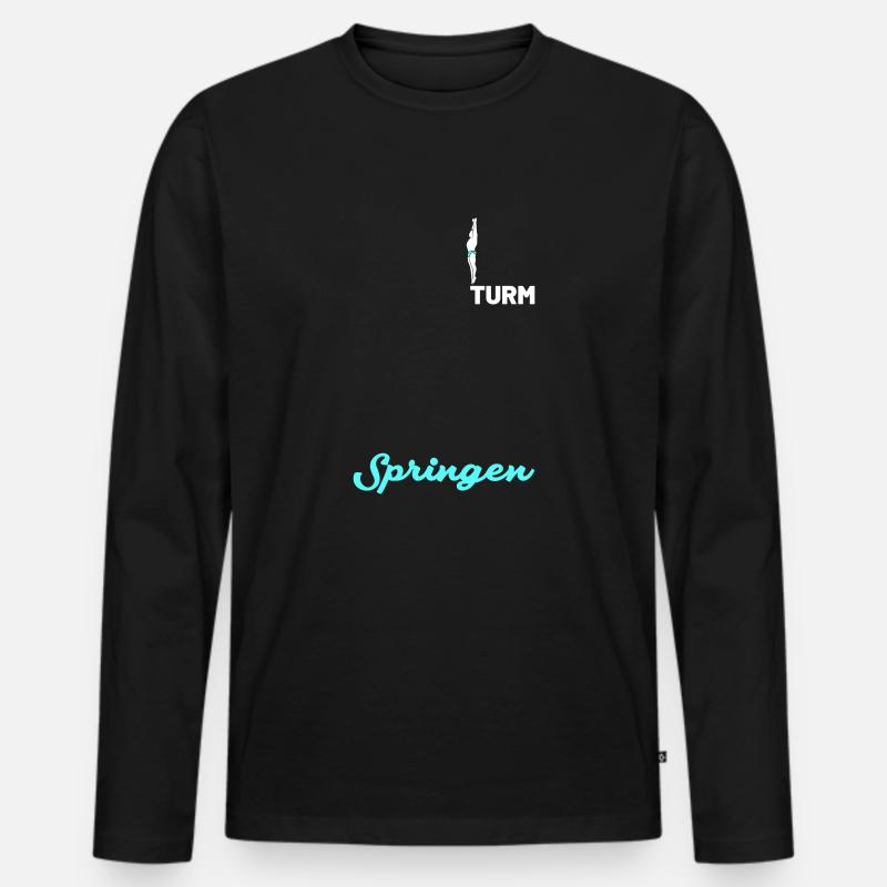 Turmspringenspringer - Männer Premium Bio Langarmshirt - Schwarz