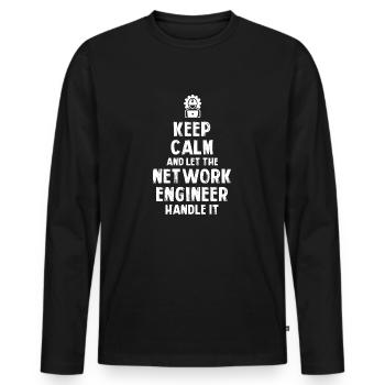 Keep Calm and let the Network Engineer handle it - Men's Premium Organic Long Sleeve Shirt - black - Front - Nico (187cm)
