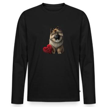 Eurasier Valentine's Day - Men's Premium Organic Long Sleeve Shirt - black - Front - Nico (187cm)