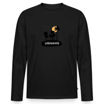 Lignano Trip Holiday - Männer Premium Bio Langarmshirt - Schwarz - Vorne - Nico (187cm)