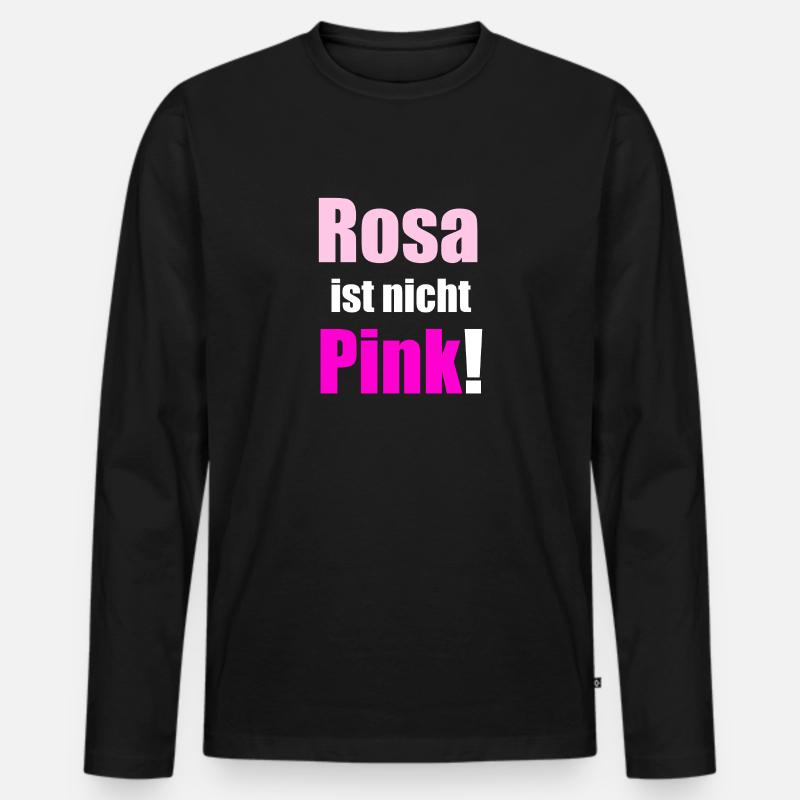 Rosa ist nicht Pink - Männer Premium Bio Langarmshirt - Schwarz