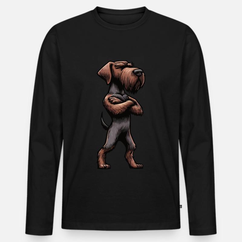 Deutsch Drahthaar Deutsch-Drahthaar Besitzer - Männer Premium Bio Langarmshirt - Schwarz