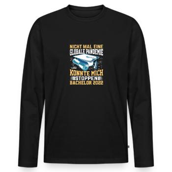 Bachelor 2022 Geschenk nichts konnte mich aufhalte - Männer Premium Bio Langarmshirt - Schwarz - Vorne - Nico (187cm)