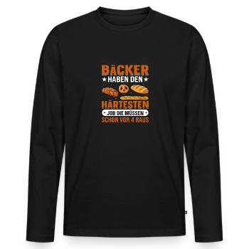 Bäcker lustiges Geschenk - Männer Premium Bio Langarmshirt - Schwarz - Vorne - Nico (187cm)