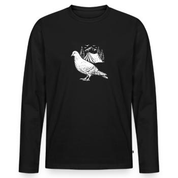 Natur Tauben Zelt - Männer Premium Bio Langarmshirt - Schwarz - Vorne - Nico (187cm)