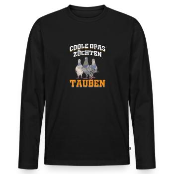 Taubenzüchter Opa Tauben - Männer Premium Bio Langarmshirt - Schwarz - Vorne - Nico (187cm)