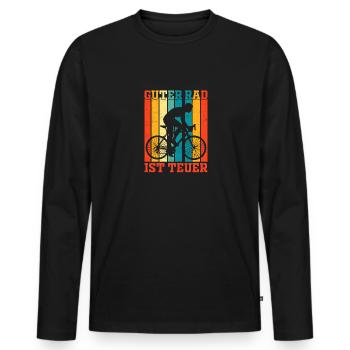 Guter Rad ist teuer - Männer Premium Bio Langarmshirt - Schwarz - Vorne - Nico (187cm)