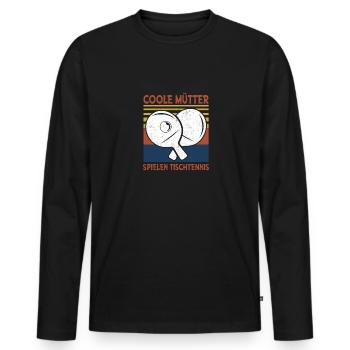 Coole Mütter spielen Tischtennis - Männer Premium Bio Langarmshirt - Schwarz - Vorne - Nico (187cm)