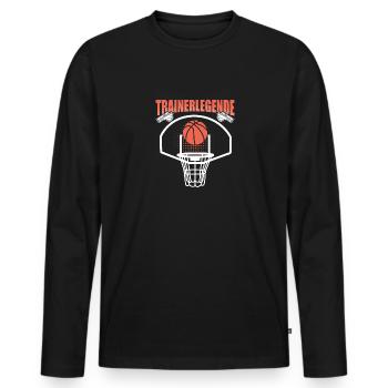 Trainerlegende Basketball - Männer Premium Bio Langarmshirt - Schwarz - Vorne - Nico (187cm)