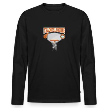 Trainerlegende Basketball - Männer Premium Bio Langarmshirt - Schwarz - Vorne - Nico (187cm)