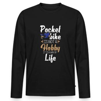 Motorrad Bikerin Zweirad Sohn - Männer Premium Bio Langarmshirt - Schwarz - Vorne - Nico (187cm)