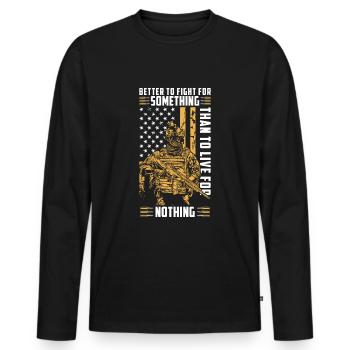 Soldats de guerre Armes Élite - T-shirt manches longues Premium bio Homme - noir - Devant - Nico (187cm)