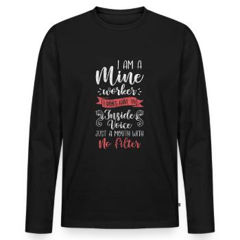 Mining Mining Stones - Men's Premium Organic Long Sleeve Shirt - black - Front - Nico (187cm)