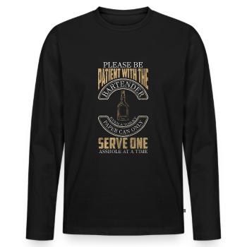 Barkeeper Alkohol Getränk Trinkgeld - Männer Premium Bio Langarmshirt - Schwarz - Vorne - Nico (187cm)