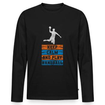 Handballer Competition Goal - Men's Premium Organic Long Sleeve Shirt - black - Front - Nico (187cm)