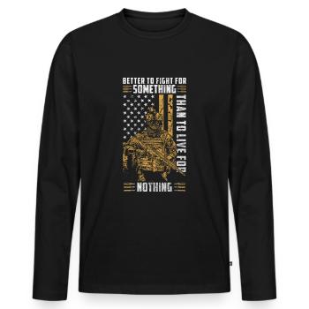 War Land Dog Day America - Men's Premium Organic Long Sleeve Shirt - black - Front - Nico (187cm)