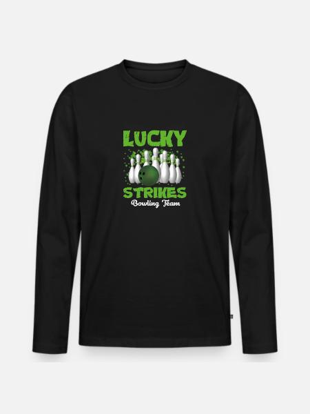 Lucky strikes bowling team - Men's Premium Organic Long Sleeve Shirt - black