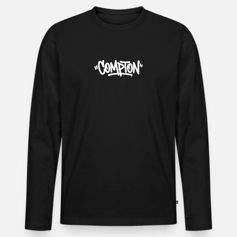 Compton Graffiti - Männer Premium Bio Langarmshirt - Schwarz