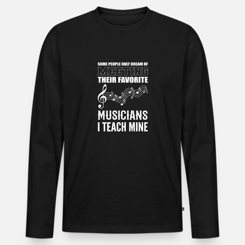 Ich unterrichte meine Dirigent Gift - Männer Premium Bio Langarmshirt - Schwarz