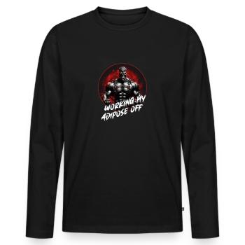 Musculation Motivation Muscle Skull Six Pack - T-shirt manches longues Premium bio Homme - noir - Devant - Nico (187cm)