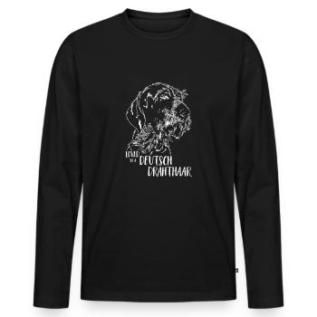 Loved by a German Wirehair Dogs Wilsigns - Men's Premium Organic Long Sleeve Shirt - black - Front - Nico (187cm)