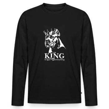 Dogo Argentino Roi de tout Chiens Wilsigns - T-shirt manches longues Premium bio Homme - noir - Devant - Nico (187cm)