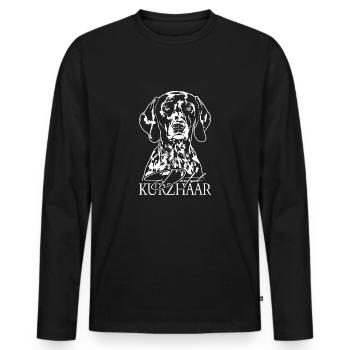 German Shorthair Hunting Dogs Portait Dog Wilsigns - Men's Premium Organic Long Sleeve Shirt - black - Front - Nico (187cm)