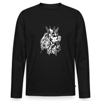 German Longhair Crown Dog Dogs Wilsigns - Men's Premium Organic Long Sleeve Shirt - black - Front - Nico (187cm)