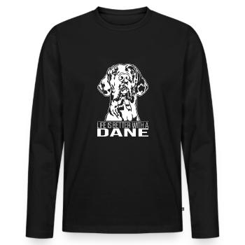 La vie des danois est meilleure Chiens Grands Dague Wilsigns - T-shirt manches longues Premium bio Homme - noir - Devant - Nico (187cm)