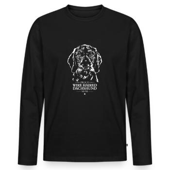 Wire Haired Dachshund Mom Rauhaardackel Wilsigns - Männer Premium Bio Langarmshirt - Schwarz - Vorne - Nico (187cm)