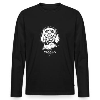 Vizsla Dad Dog Dog Wirehaired Vizsla Wilsigns - Men's Premium Organic Long Sleeve Shirt - black - Front - Nico (187cm)