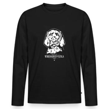 Wirehaired Vizsla Dad Drahthaar Vizsla Wilsigns - Men's Premium Organic Long Sleeve Shirt - black - Front - Nico (187cm)