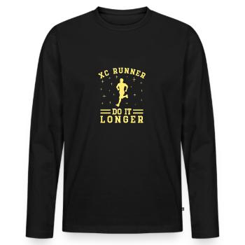Cross Country Runner Design - XC Coach - Running - Men's Premium Organic Long Sleeve Shirt - black - Front - Nico (187cm)