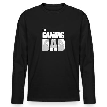 The Gaming Dad Papa Gamer Father's Day Father Gift - Men's Premium Organic Long Sleeve Shirt - black - Front - Nico (187cm)