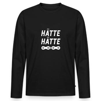 Hätte Hätte Fahrradkette Radfahrer Spruch Fahrrad - Männer Premium Bio Langarmshirt - Schwarz - Vorne - Nico (187cm)