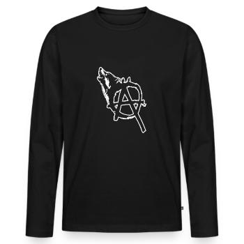 Anarchy Wolf - Men's Premium Organic Long Sleeve Shirt - black - Front - Nico (187cm)