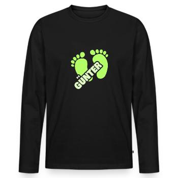 Scott - Men's Premium Organic Long Sleeve Shirt - black - Front - Nico (187cm)