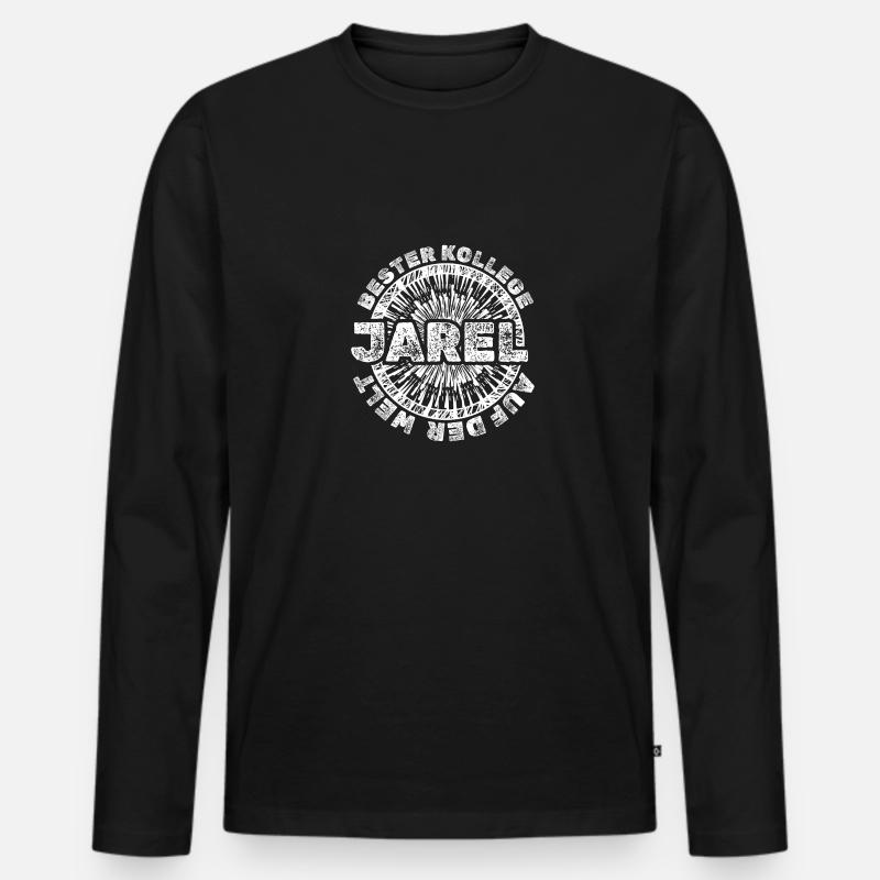 Jarel - Männer Premium Bio Langarmshirt - Schwarz