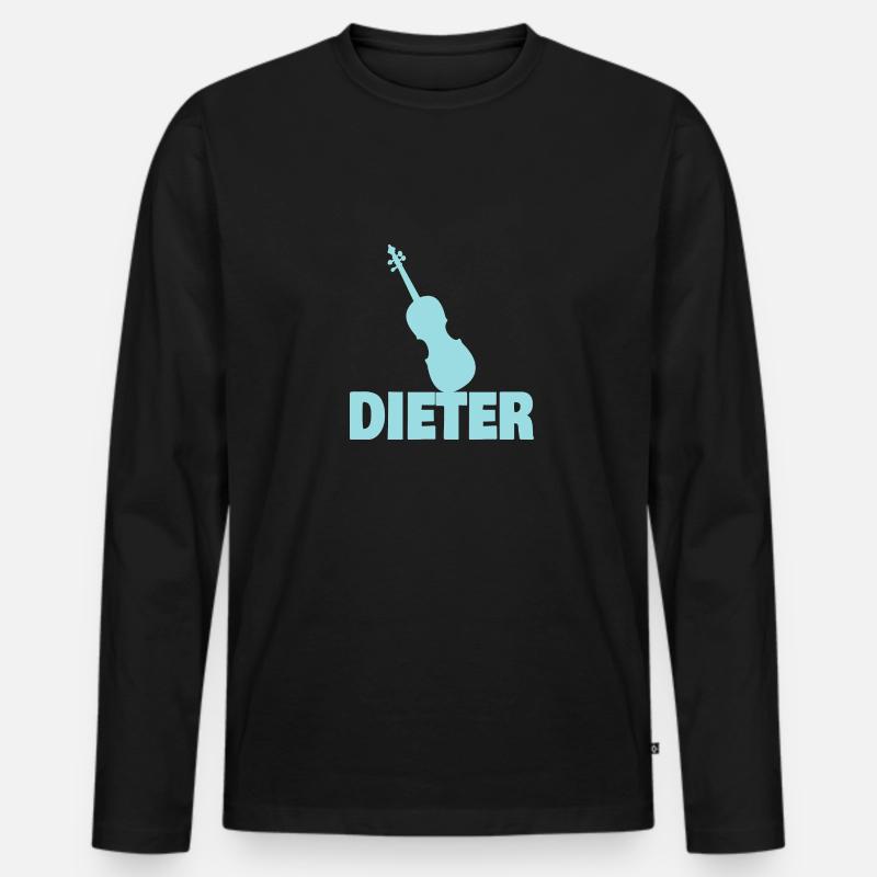 Bratsche Dieter - Männer Premium Bio Langarmshirt - Schwarz