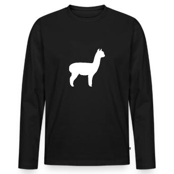 alpaca - Men's Premium Organic Long Sleeve Shirt - black - Front - Nico (187cm)
