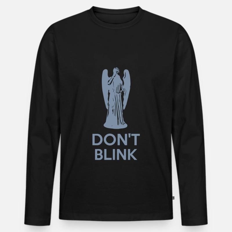 Don't Blink - Männer Premium Bio Langarmshirt - Schwarz