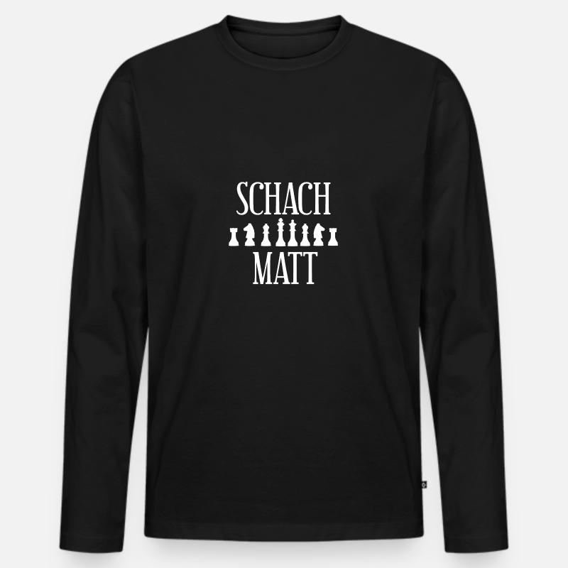 Schach Matt - Männer Premium Bio Langarmshirt - Schwarz