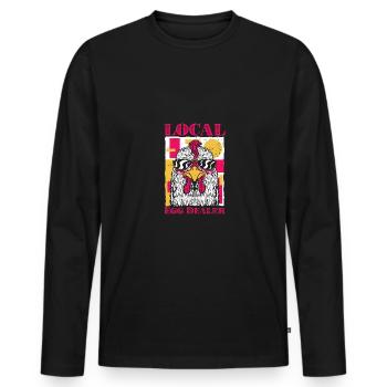 Awesome Local Egg Dealer Chicken Farming Chicken - Men's Premium Organic Long Sleeve Shirt - black - Front - Nico (187cm)