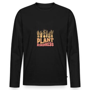 Plant Kindness Vintage Plant Lover For Kind - T-shirt manches longues Premium bio Homme - noir - Devant - Nico (187cm)