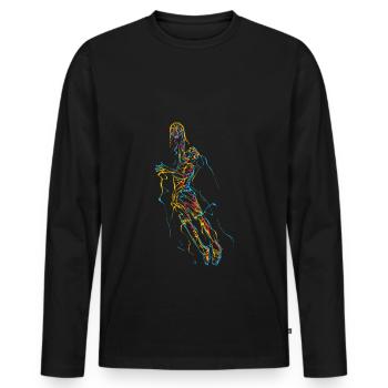 Abstract Basketball Player - T-shirt manches longues Premium bio Homme - noir - Devant - Nico (187cm)