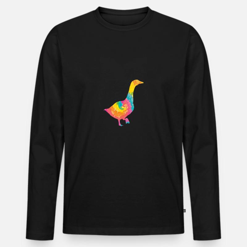 Gans - Männer Premium Bio Langarmshirt - Schwarz